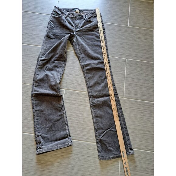 Y2K Gray Corduroy Worn Jeans Straight Leg Pants Women's Size 6 Low Rise - Picture 10 of 11